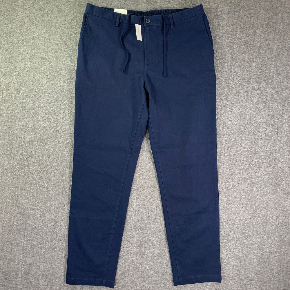 Banana Republic Pants Men 38x33 Slim Fit  Blue Pull On Drawstring Modern NEW